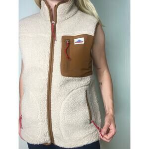 PENFIELD Cream Sherpa Fleece Vest US MEDIUM